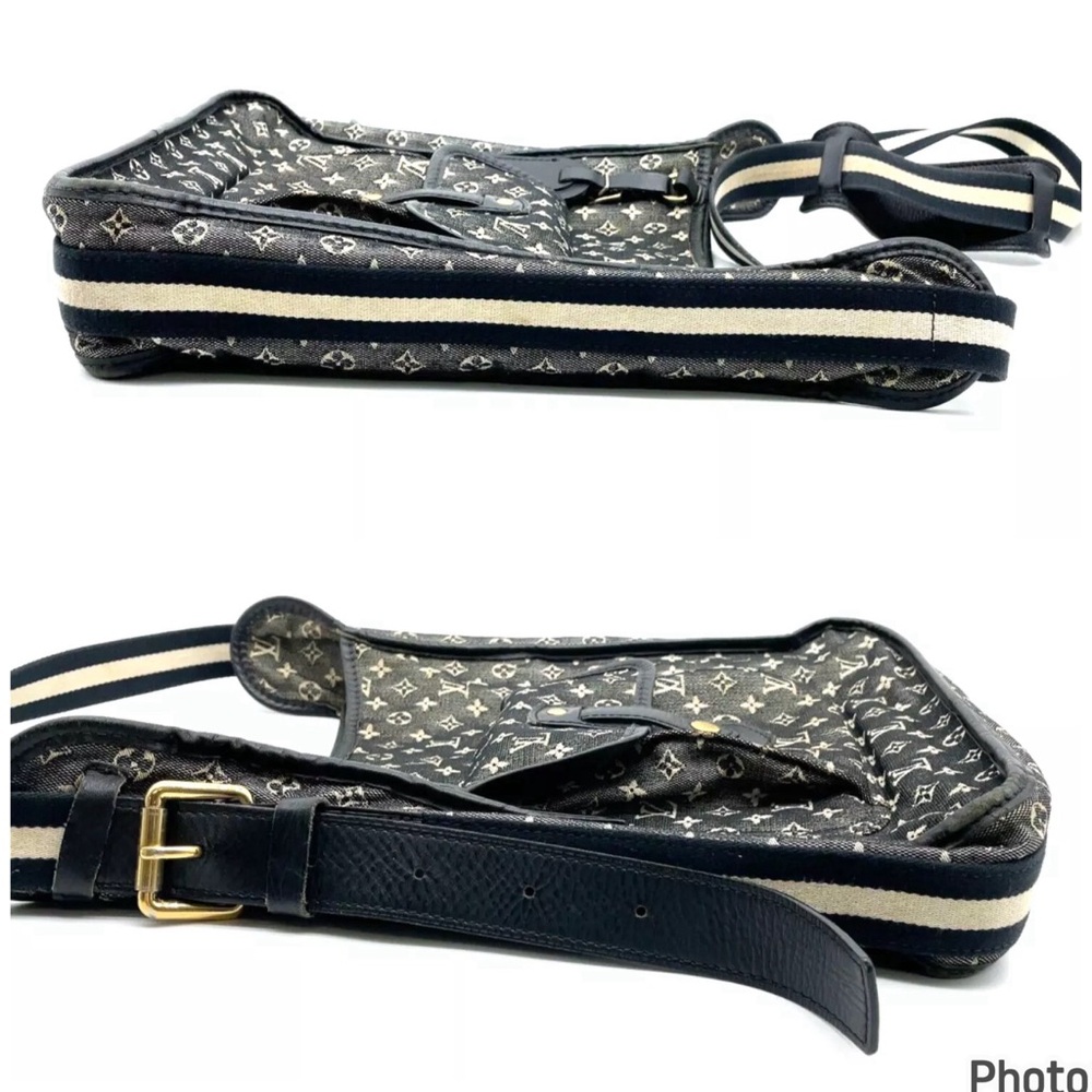 Auth Louis Vuitton Denim Besace Mary Kate Monogram Mini Lin Noir Crossbody - Picture 7 of 11